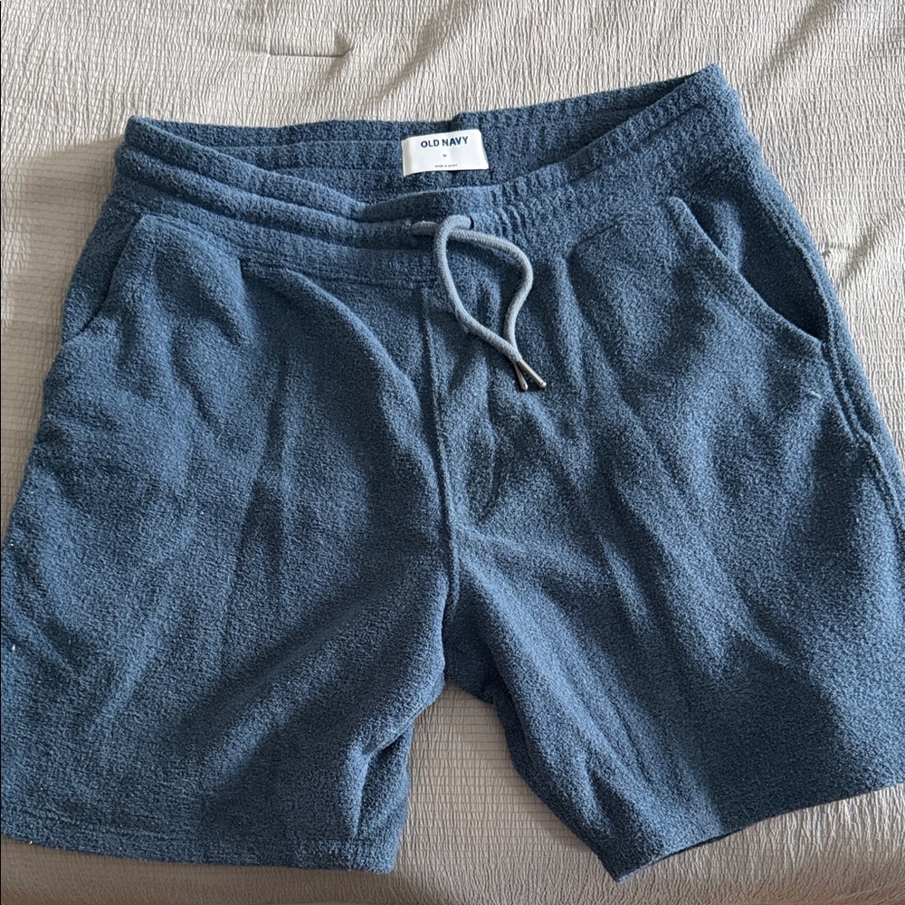 Old Navy Men's Slate Blue Terry Drawstring Shorts